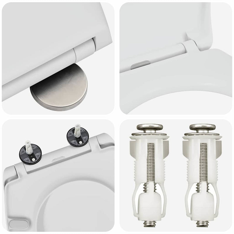 vidaXL Gyorsan Levehető WC Ülőke Fehér 44.8 x 37.3 x 4.2 cm Duroplast