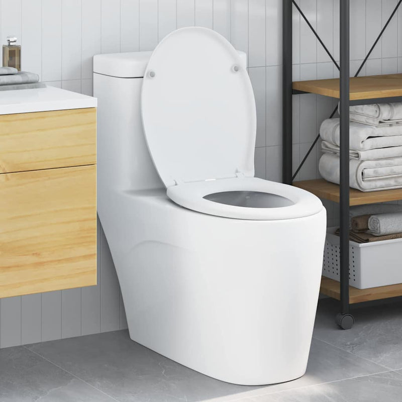 vidaXL Gyorsan Levehető WC Ülőke Fehér 44.8 x 37.3 x 4.2 cm Duroplast
