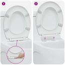 vidaXL Gyorsan Levehető WC Ülőke Fehér 44.8 x 37.3 x 4.2 cm Duroplast