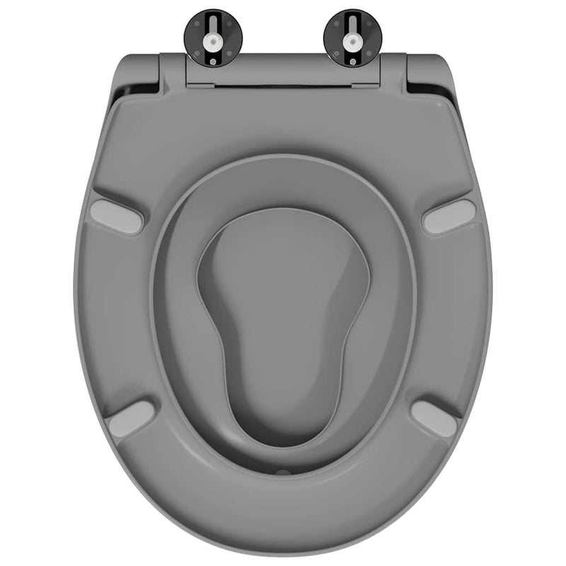 vidaXL Gyorsan Levehető WC Ülőke Szürke 44.5 x 37.3 x 4.3 cm Duroplast