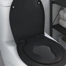 vidaXL WC ülőke Fekete 47 x 37 x 4 cm Duroplast