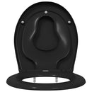 vidaXL WC ülőke Fekete 47 x 37 x 4 cm Duroplast
