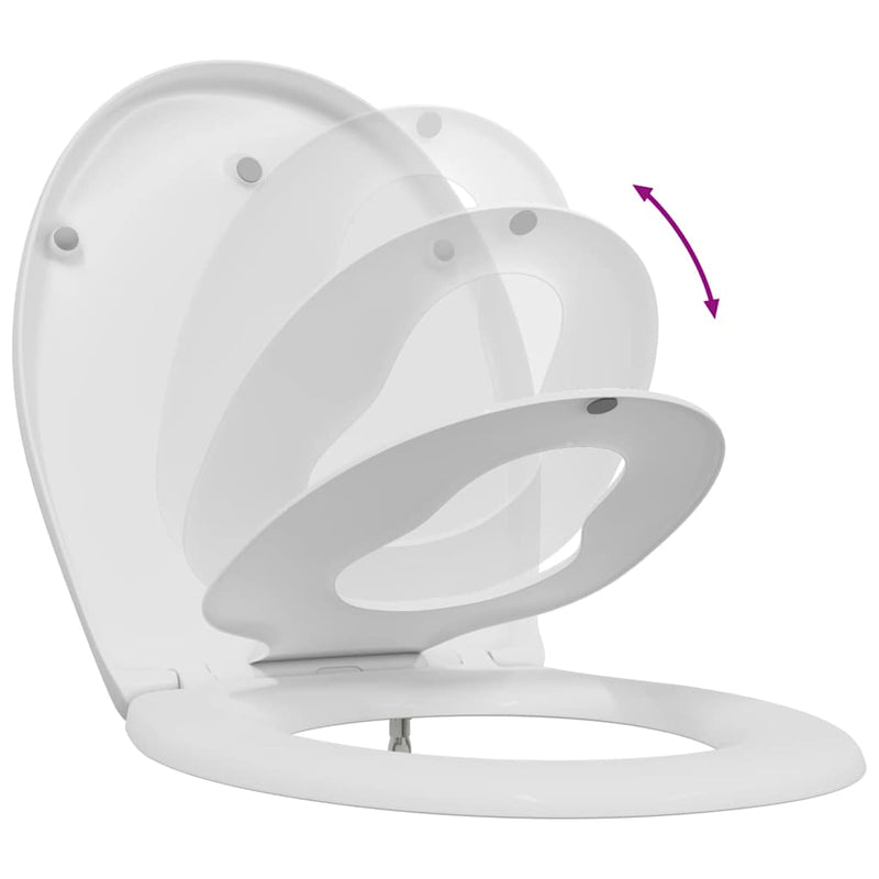 vidaXL Gyorsan Levehető WC Ülőke Fehér 44.5 x 37.3 x 4.3 cm Duroplast