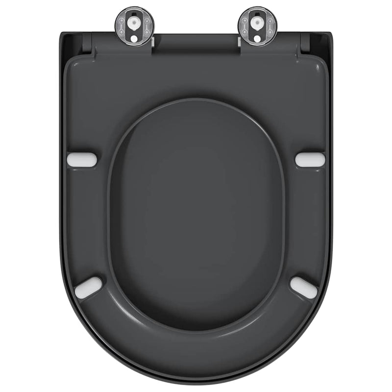 vidaXL Gyorsan Levehető WC Ülőke Antracit 46.2 x 36 x 4.3 cm Duroplast