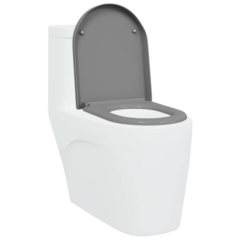 vidaXL Gyorsan Levehető WC Ülőke Szürke 46.2 x 36 x 4.3 cm Duroplast