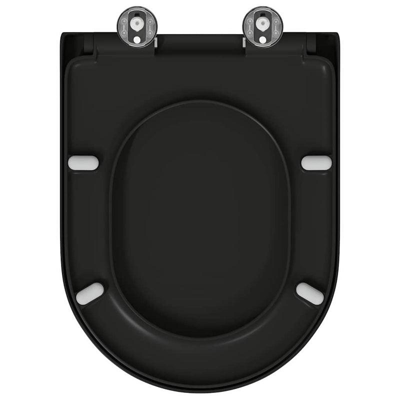 vidaXL Gyorsan Levehető WC Ülőke Fekete 46.2 x 36 x 4.3 cm Duroplast