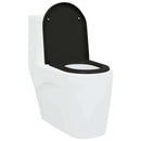 vidaXL Gyorsan Levehető WC Ülőke Fekete 46.2 x 36 x 4.3 cm Duroplast