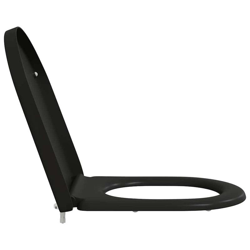 vidaXL Gyorsan Levehető WC Ülőke Fekete 46.2 x 36 x 4.3 cm Duroplast