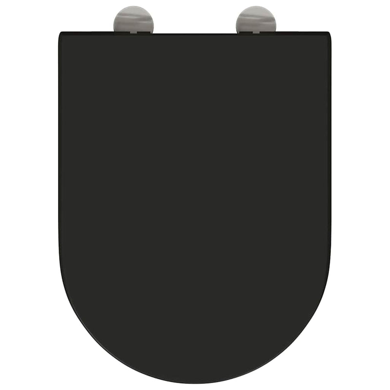 vidaXL Gyorsan Levehető WC Ülőke Fekete 46.2 x 36 x 4.3 cm Duroplast
