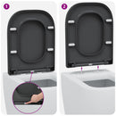 vidaXL WC ülőke Antracit 47,5 x 35 x 3,6 cm Duroplast