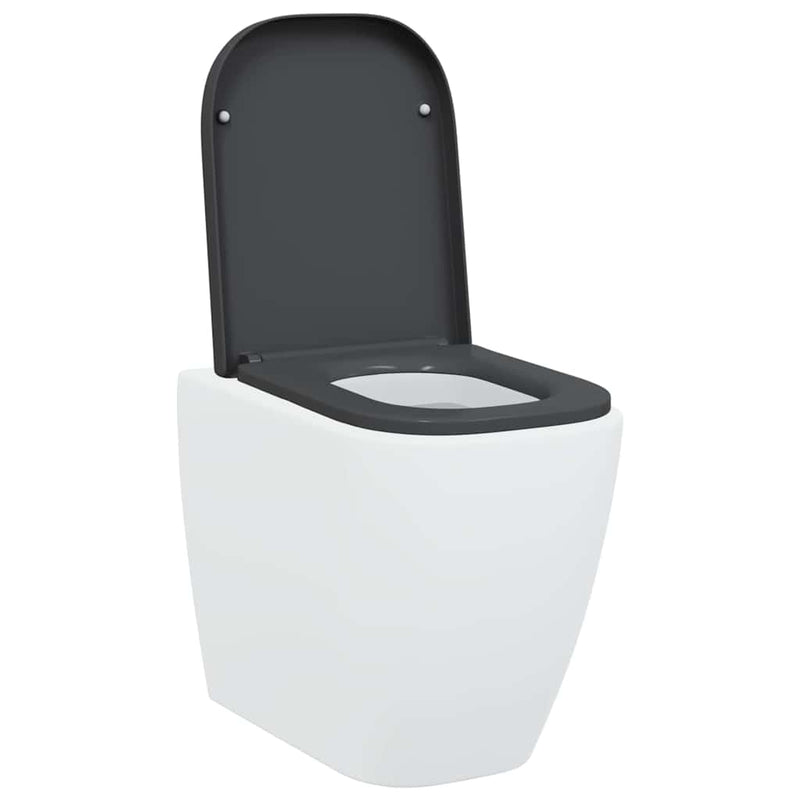 vidaXL Gyorsan Levehető WC Ülőke Antracit 44.5 x 35 x 3.6 cm Duroplast