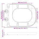vidaXL WC ülőke Antracit 44,5 x 35 x 3,6 cm Duroplast