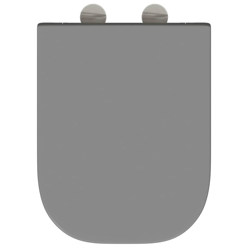 vidaXL Gyorsan Levehető WC Ülőke Szürke 44.5 x 35 x 3.6 cm Duroplast