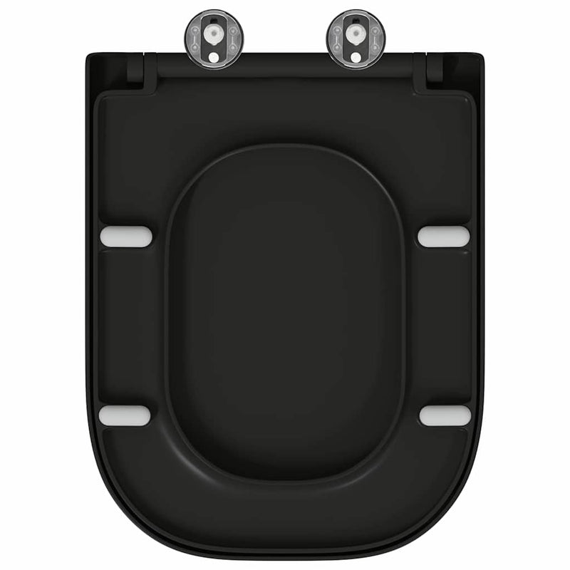 vidaXL Gyorsan Levehető WC Ülőke Fekete 44.5 x 35 x 3.6 cm Duroplast