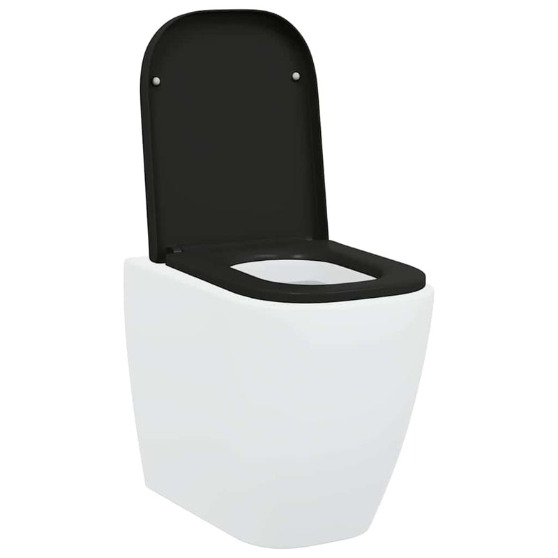 vidaXL Gyorsan Levehető WC Ülőke Fekete 44.5 x 35 x 3.6 cm Duroplast