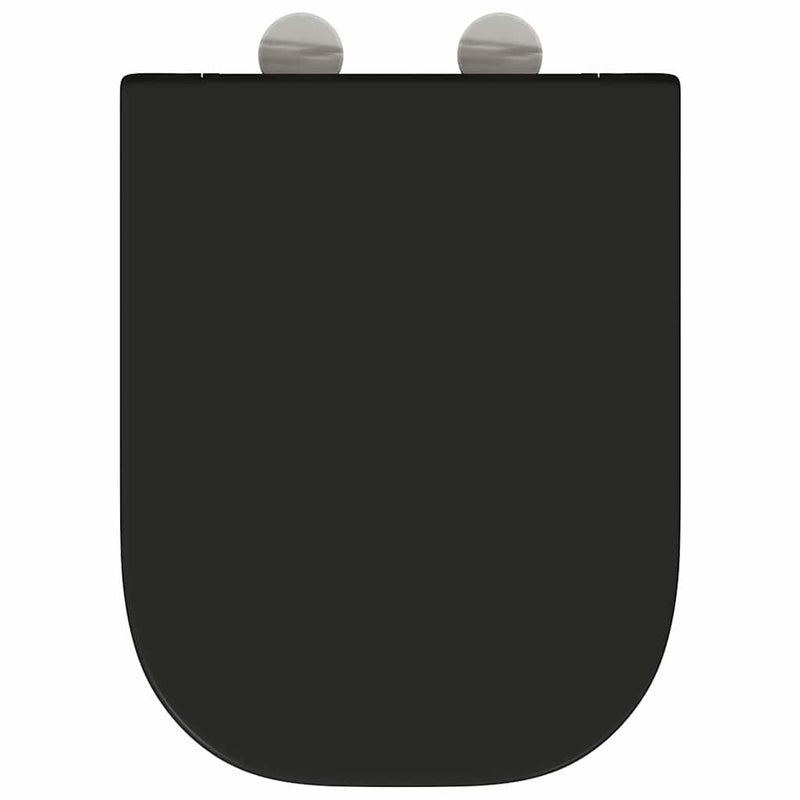 vidaXL Gyorsan Levehető WC Ülőke Fekete 44.5 x 35 x 3.6 cm Duroplast