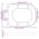 vidaXL WC ülőke Fehér 47,5 x 35 x 3,6 cm Duroplast