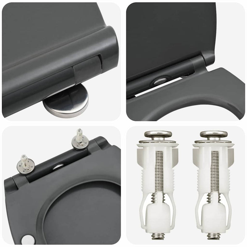 vidaXL Gyorsan Leszedhető WC, ami Ülőkéhez illik Antracit