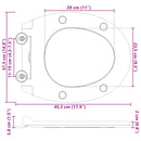 vidaXL WC ülőke Fekete 45,5 x 37,5 x 3,8 cm Duroplast