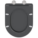 vidaXL WC ülőke Antracit 47 x 36 x 3,4 cm Duroplast