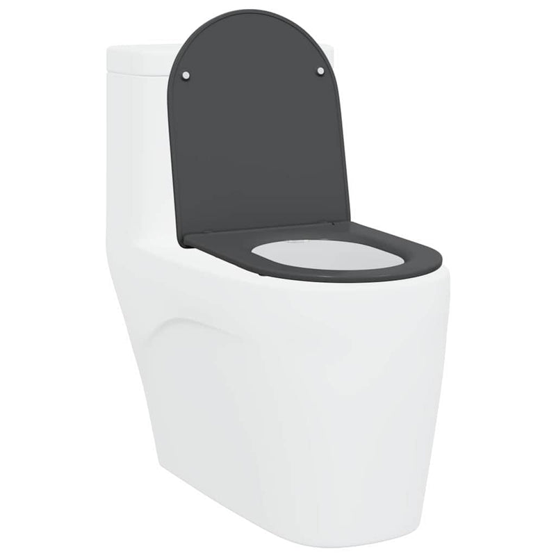 vidaXL Gyorsan Levehető WC Ülőke Antracit 44 x 36.4 x 3.4 cm Duroplast