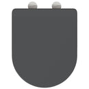 vidaXL Gyorsan Levehető WC Ülőke Antracit 44 x 36.4 x 3.4 cm Duroplast
