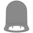 vidaXL WC ülőke Szürke 47 x 36 x 3,4 cm Duroplast