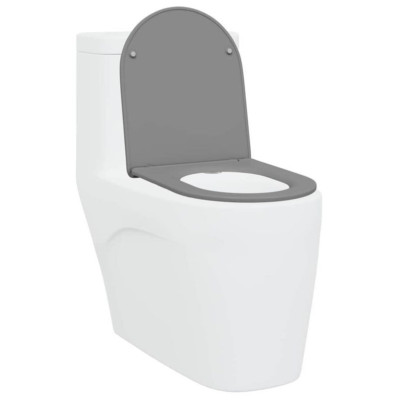 vidaXL Gyorsan Levehető WC Ülőke Szürke 44 x 36.4 x 3.4 cm Duroplast