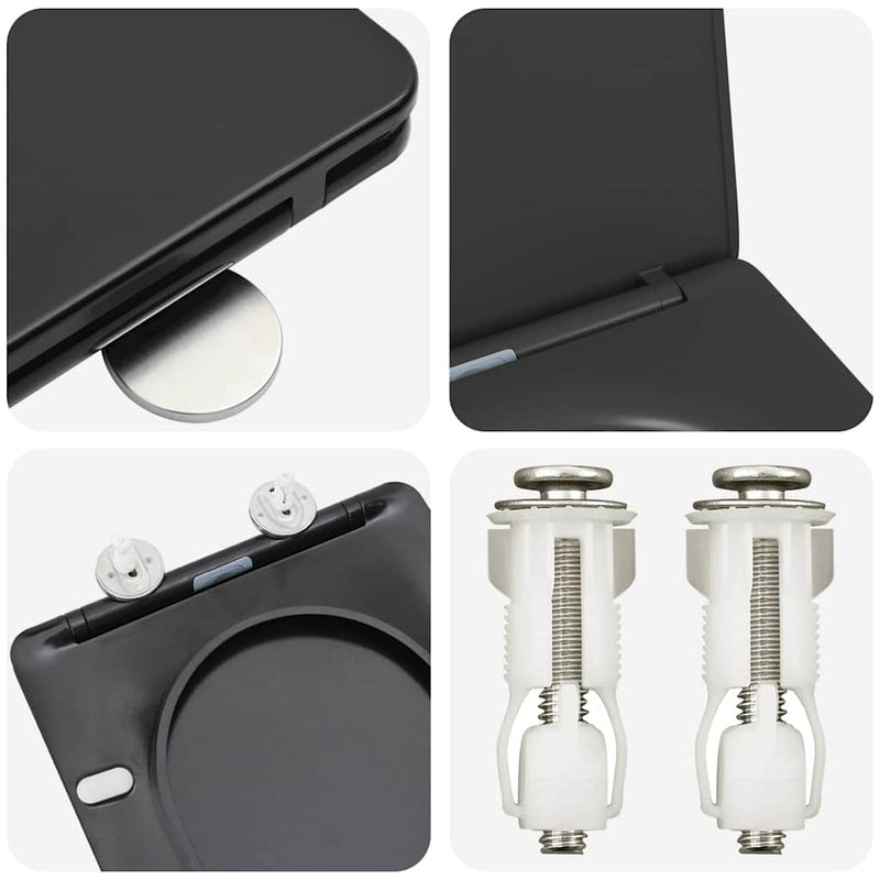 vidaXL Gyorsan Levehető WC Ülőke Fekete 44 x 36.4 x 3.4 cm Duroplast