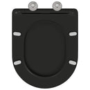 vidaXL WC ülőke Fekete 47 x 36 x 3,4 cm Duroplast