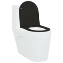 vidaXL Gyorsan Levehető WC Ülőke Fekete 44 x 36.4 x 3.4 cm Duroplast