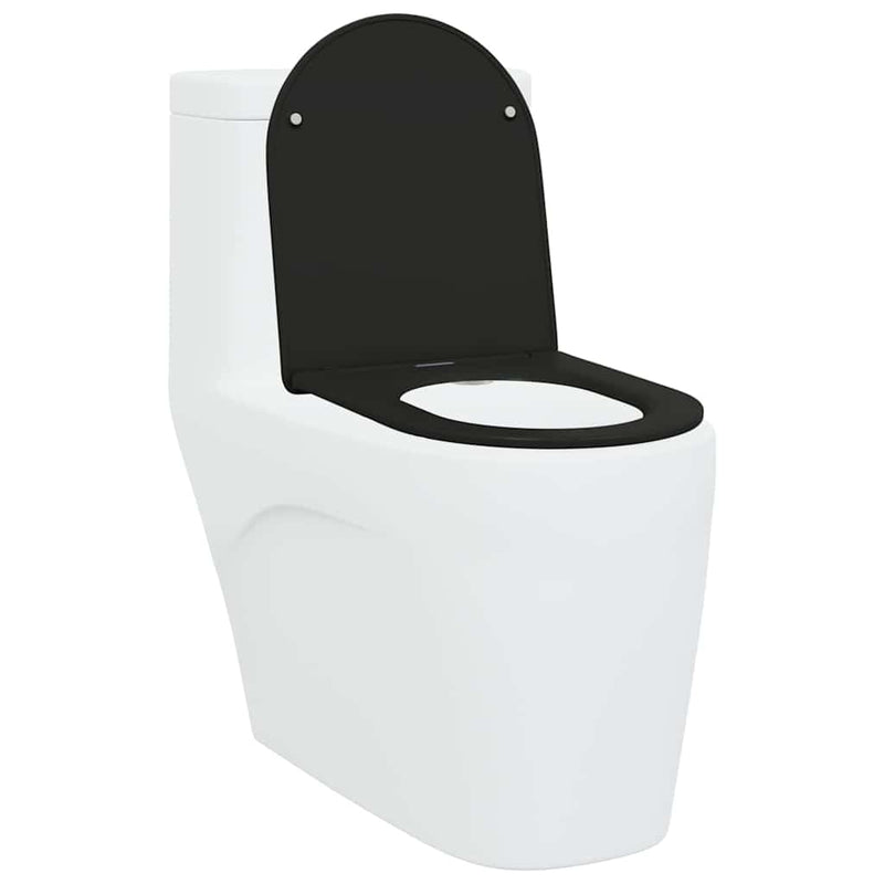 vidaXL Gyorsan Levehető WC Ülőke Fekete 44 x 36.4 x 3.4 cm Duroplast