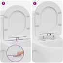 vidaXL Gyorsan Levehető WC Ülőke Fehér 44 x 36.4 x 3.4 cm Duroplast