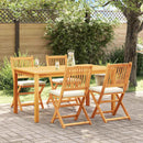 vidaXL Összecsukható szék 4 pcs Fehér 49 x 57.5 x 92cm Tömör akácfa