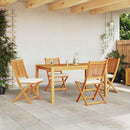 vidaXL Összecsukható szék 4 pcs Fehér 49 x 57.5 x 92cm Tömör akácfa