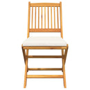vidaXL Összecsukható szék 4 pcs Fehér 49 x 57.5 x 92cm Tömör akácfa