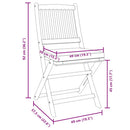 vidaXL Összecsukható szék 4 pcs Fehér 49 x 57.5 x 92cm Tömör akácfa