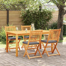 vidaXL Összecsukható szék 4 pcs Szürke 49 x 57.5 x 92cm Tömör akácfa