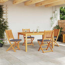 vidaXL Összecsukható szék 4 pcs Szürke 49 x 57.5 x 92cm Tömör akácfa