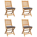 vidaXL Összecsukható szék 4 pcs Szürke 49 x 57.5 x 92cm Tömör akácfa