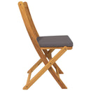 vidaXL Összecsukható szék 4 pcs Szürke 49 x 57.5 x 92cm Tömör akácfa