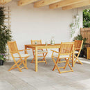 vidaXL Összecsukható szék 4 pcs Fehér 49 x 57.5 x 92cm Tömör akácfa