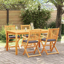 vidaXL Összecsukható szék 4 pcs Szürke 49 x 57.5 x 92cm Tömör akácfa