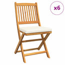 vidaXL Összecsukható szék 6 pcs Fehér 49 x 57.5 x 92cm Tömör akácfa