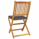 vidaXL Összecsukható szék 6 pcs Szürke 49 x 57.5 x 92cm Tömör akácfa