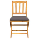 vidaXL Összecsukható szék 6 pcs Szürke 49 x 57.5 x 92cm Tömör akácfa