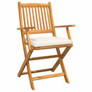 vidaXL Összecsukható szék 6 pcs Fehér 49 x 57.5 x 92cm Tömör akácfa