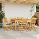 vidaXL Összecsukható szék 6 pcs Szürke 49 x 57.5 x 92cm Tömör akácfa