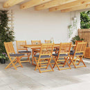 vidaXL Összecsukható szék 8 pcs Szürke 49 x 57.5 x 92cm Tömör akácfa