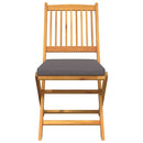 vidaXL Összecsukható szék 8 pcs Szürke 49 x 57.5 x 92cm Tömör akácfa